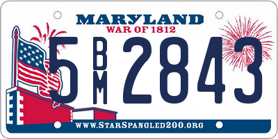 MD license plate 5BM2843