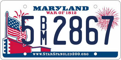 MD license plate 5BM2867