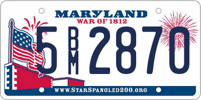 MD license plate 5BM2870
