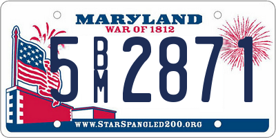 MD license plate 5BM2871