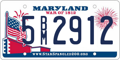 MD license plate 5BM2912