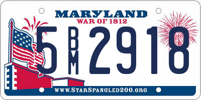 MD license plate 5BM2918