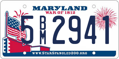 MD license plate 5BM2941