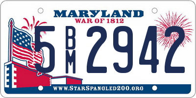 MD license plate 5BM2942