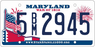 MD license plate 5BM2945