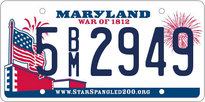 MD license plate 5BM2949