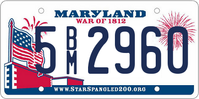MD license plate 5BM2960