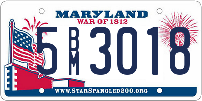 MD license plate 5BM3018