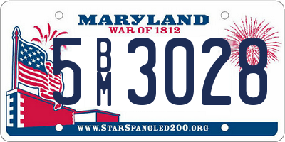 MD license plate 5BM3028