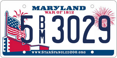 MD license plate 5BM3029