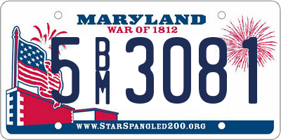 MD license plate 5BM3081