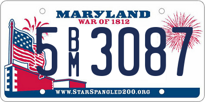 MD license plate 5BM3087