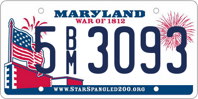 MD license plate 5BM3093