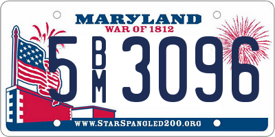 MD license plate 5BM3096