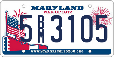 MD license plate 5BM3105