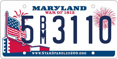 MD license plate 5BM3110