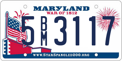 MD license plate 5BM3117