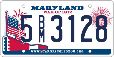 MD license plate 5BM3128