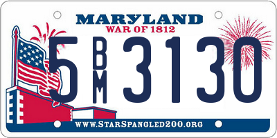 MD license plate 5BM3130