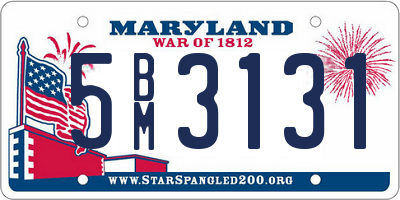 MD license plate 5BM3131