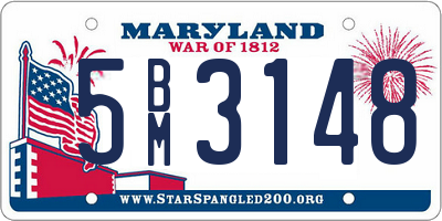 MD license plate 5BM3148