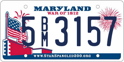 MD license plate 5BM3157