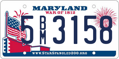 MD license plate 5BM3158