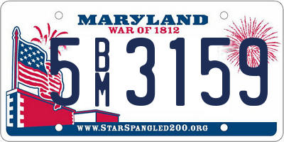 MD license plate 5BM3159
