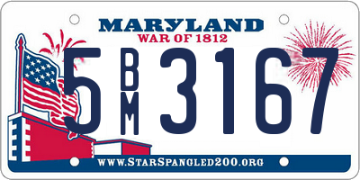 MD license plate 5BM3167