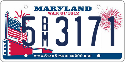 MD license plate 5BM3171