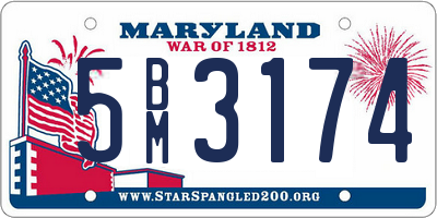MD license plate 5BM3174