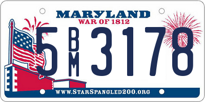 MD license plate 5BM3178