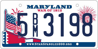 MD license plate 5BM3198