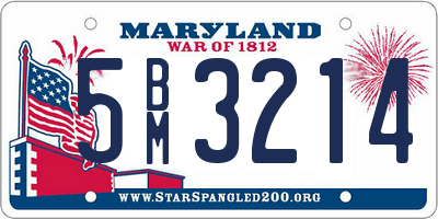 MD license plate 5BM3214