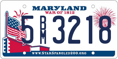 MD license plate 5BM3218