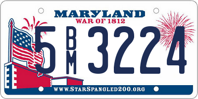 MD license plate 5BM3224