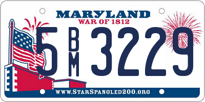 MD license plate 5BM3229