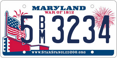 MD license plate 5BM3234