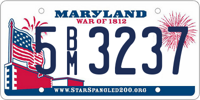 MD license plate 5BM3237
