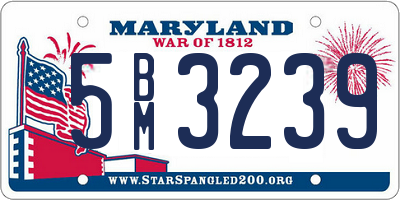 MD license plate 5BM3239