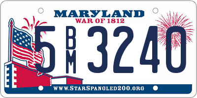 MD license plate 5BM3240