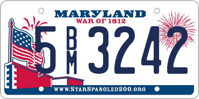 MD license plate 5BM3242