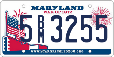MD license plate 5BM3255