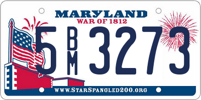 MD license plate 5BM3273