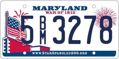 MD license plate 5BM3278
