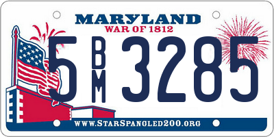 MD license plate 5BM3285