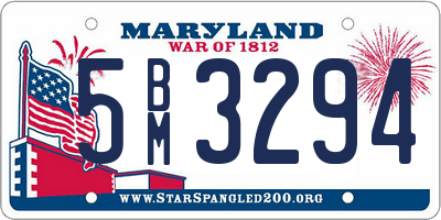 MD license plate 5BM3294