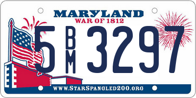 MD license plate 5BM3297