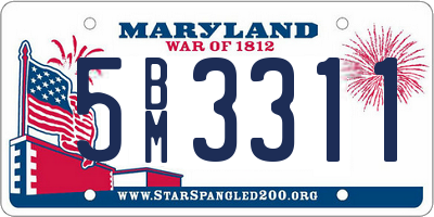 MD license plate 5BM3311