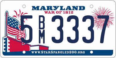 MD license plate 5BM3337